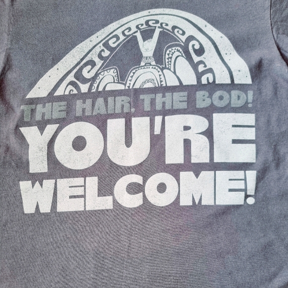 Disney Parks Moana Short Sleeve Tee "THE HAIR. THE BOD! YOU'RE WELCOME! - Picture 3 of 6
